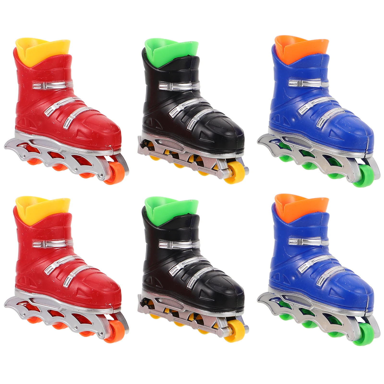

6 Pairs Mini Skates Plastic Finger Roller Model Children Sports Shoes Portable Fun Toy Set Educational Gift Idea Birthday