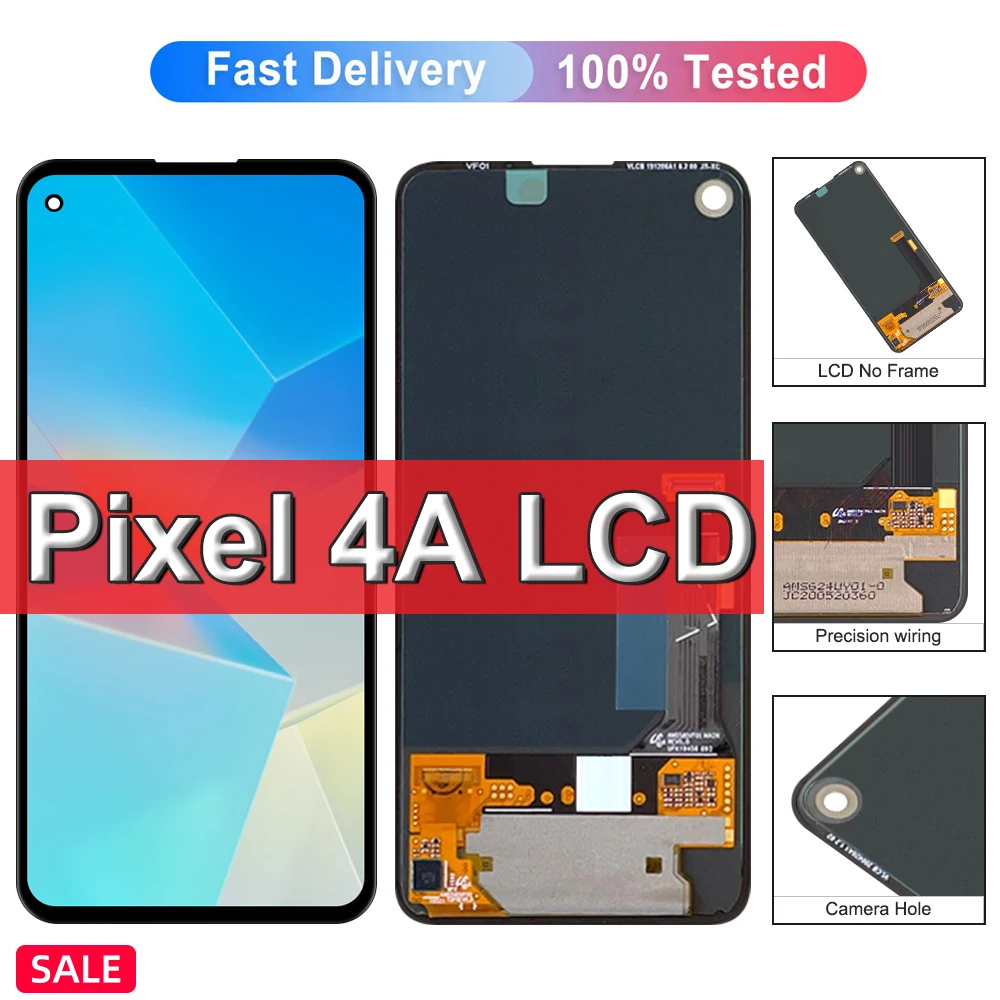 pixel4A Display For Google Pixel 4A 4G G025J Screen Display Touch Digitizer Assembly Pixel 4A 5G GD1YQ LCD With Frame