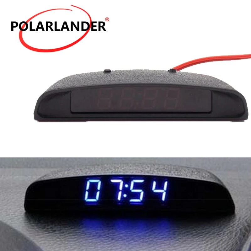 3M Sticker & Cigarette‑lighter No‑damage Installation Clock Extended Sun‑shade Hood Anti‑Glare 3‑in‑1 Car LED Clock