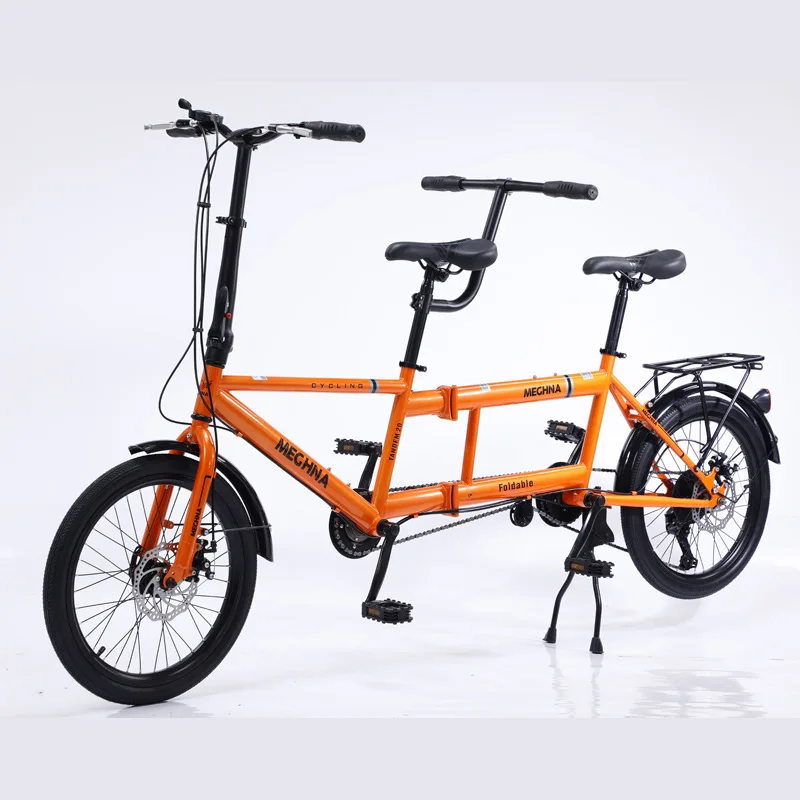 Double Rider Mountain Bike, Folding Variable Speed, Parent Child Bike, Lover Bicycle, 20 Inch, 7 Speed