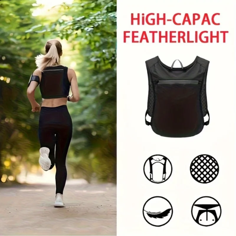 Outdoor Sports Running Vest Backpack Waterproof Breathable Cycling Vest Lightweight Phone Water Bottle Holder Storage Chest Pack image 6