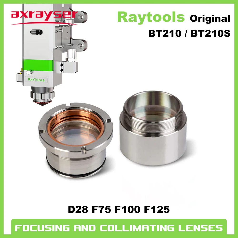 

Оригинальная лазерная коллимационная и фокусирующая линза Raytools D28 F75 F100 F125 с держателем линзы для режущей головки Raytools BT210 BT210S