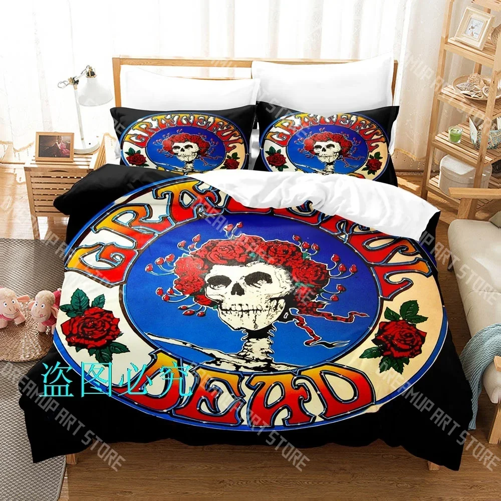 2026 Hip Hop Skull Grateful Dead Bedding Set Single Twin Full Queen King Size Bed Set Adult Kid Bedroom Duvetcover Sets Anime