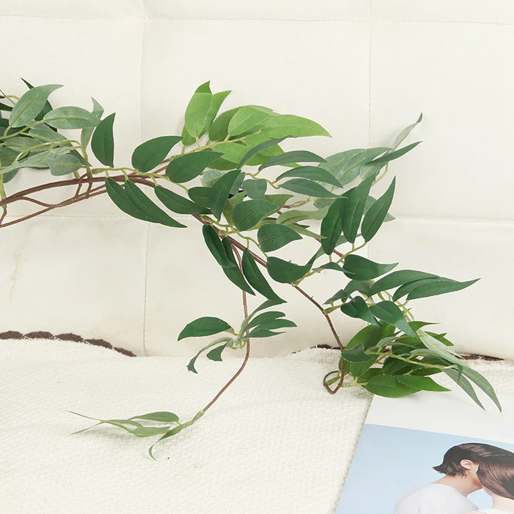 

2pcs 170Cm Artificial Willow Vine Garland Rustic Eucalyptus Style Fabric Leaves Plastic Stem Home Wedding Decoration Outdoor