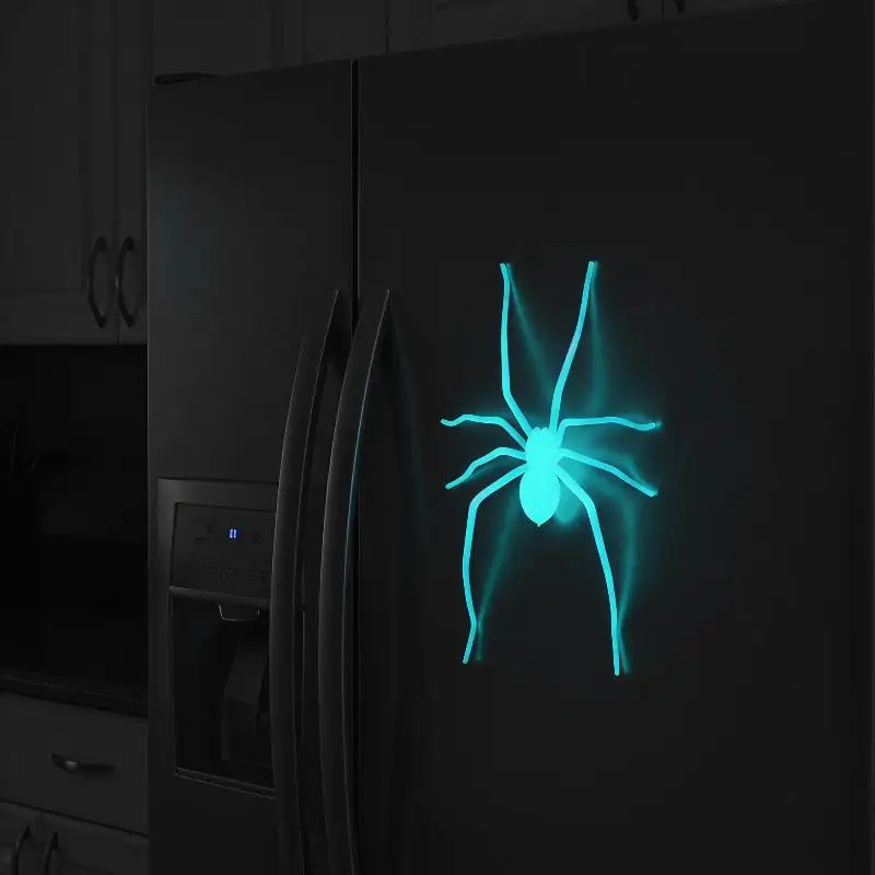 Glow In The Dark Spider Fridge Magnet Prank Novelty Decor Kitchen Office Whiteboard Decoration Halloween Party Decor