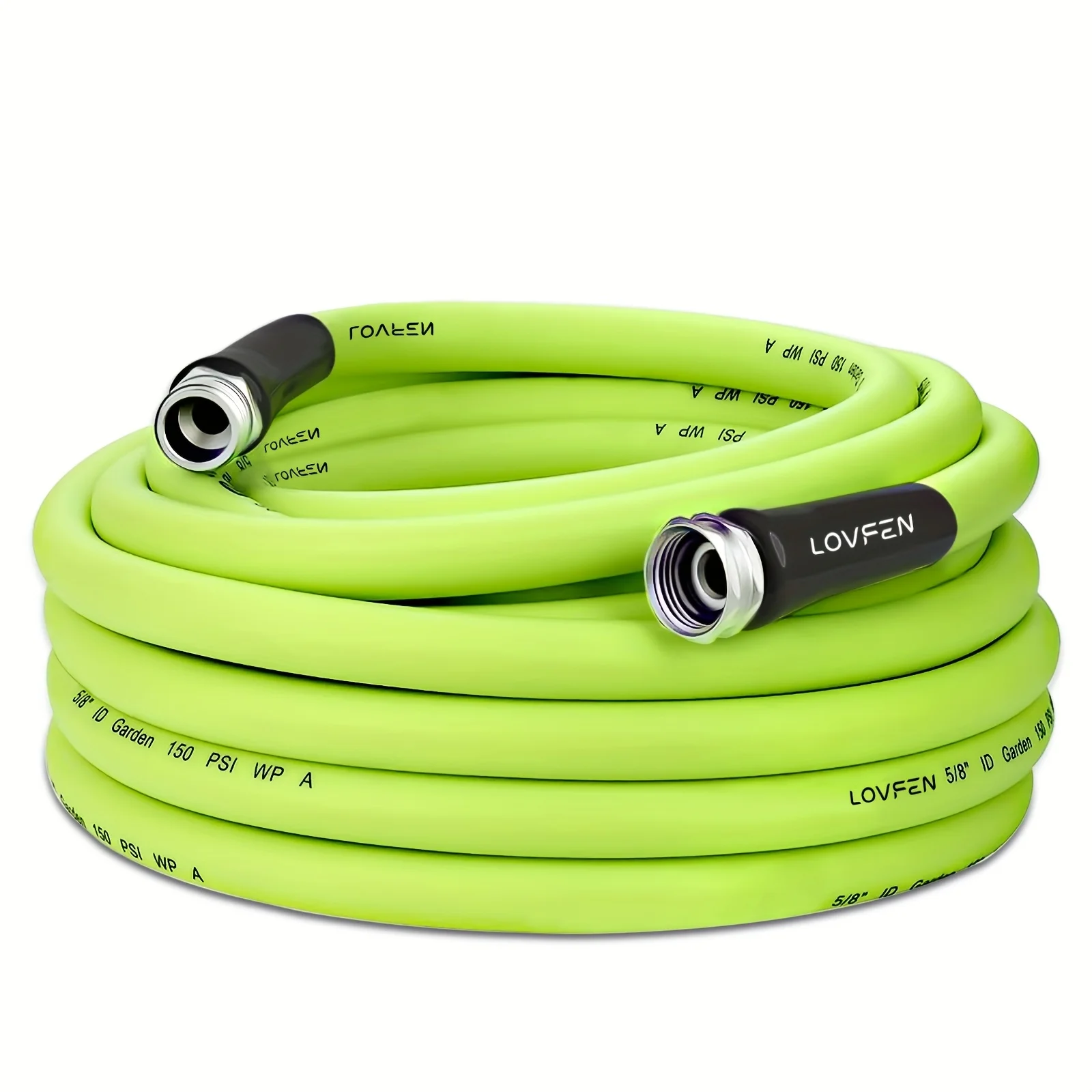 

LOVFEN Heavy Duty Garden Hose 5/8 Inch with Swivel Fitting, Super Flexible Water Hose, All-weather, Lightweight, Burst 600 PSI 25/50/75/100/150ft