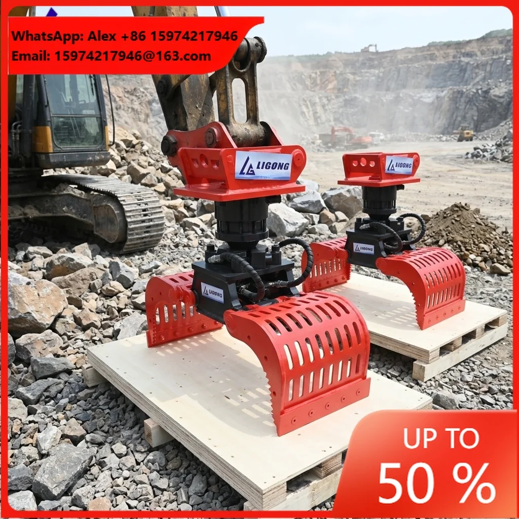 1-2.5 Ton Mini Excavator Hydraulic Sorting Grabs 360 Rotary Demolition Grab Multi-Function Strong Durable CE