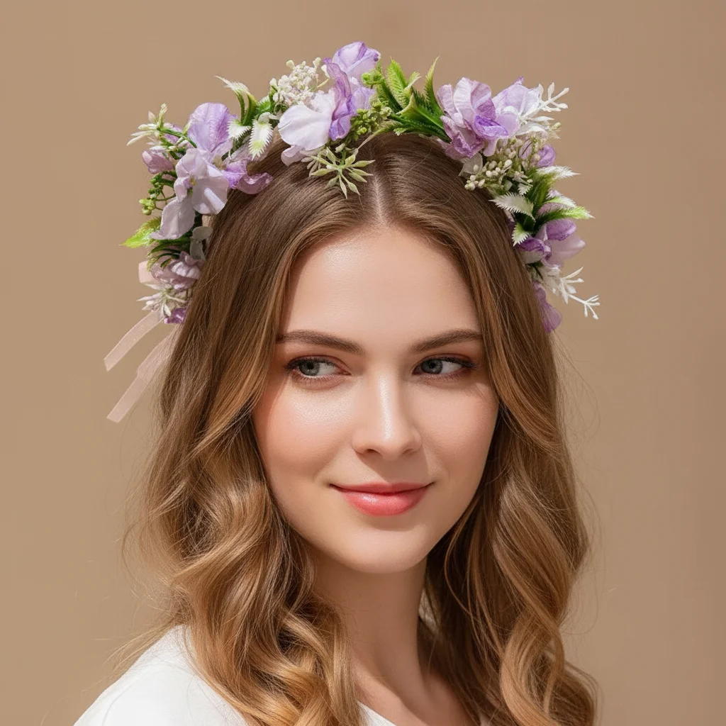 18cm Women Colorful Wedding Floral Headband Diameter Multistyles Bohemia Flower Crown Fashion Hair Accessories