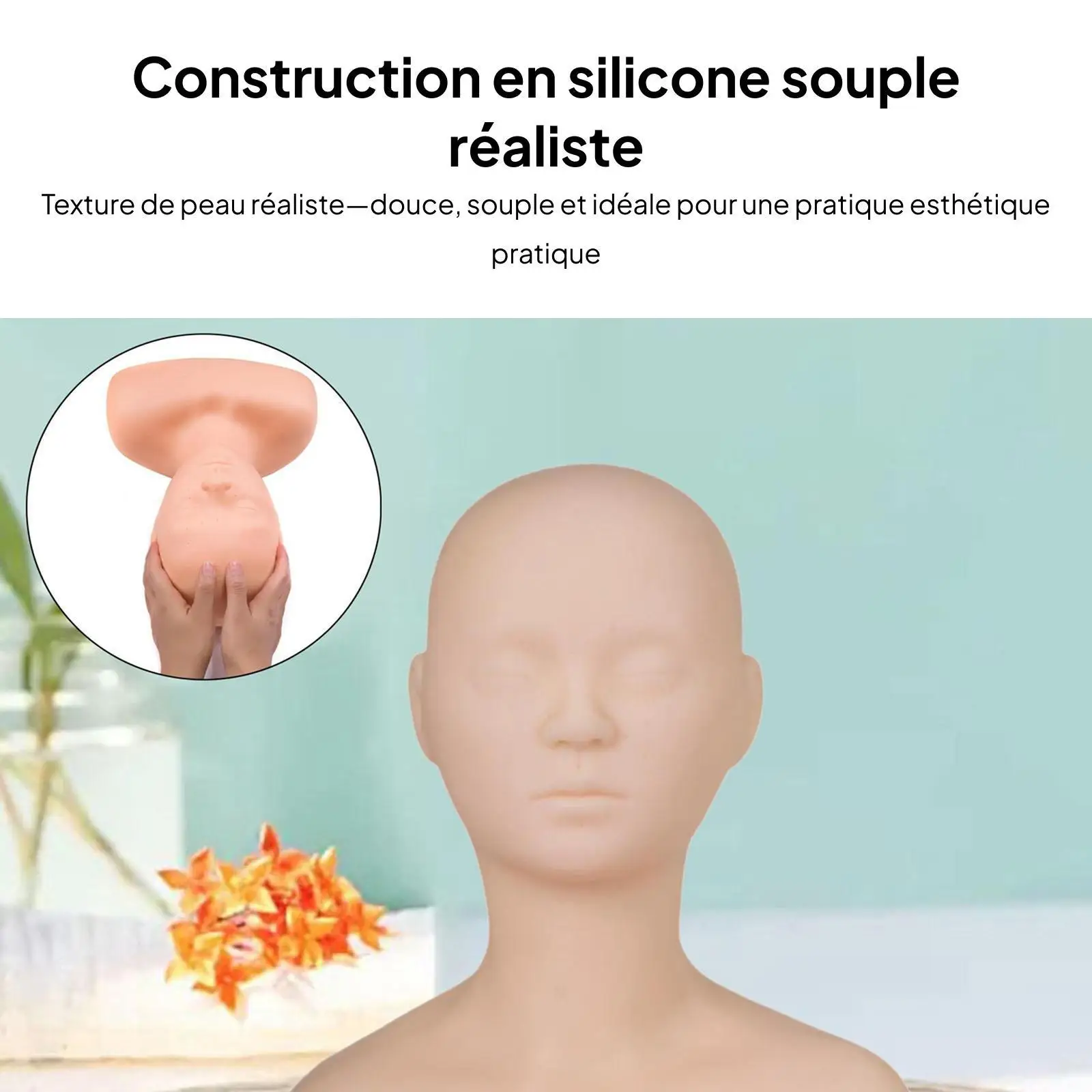 Training Mannequin Kopf Make-Up Kopf Praxis Gesicht Flexible Schulter Massage Wimpern Praxis für SPA Schönheit Training