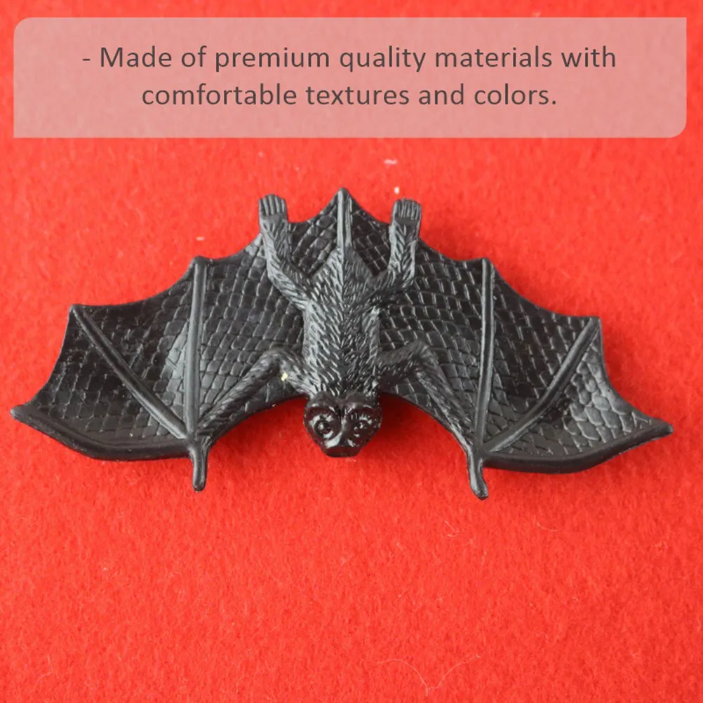 1Set Black Simulated Bat Plastic Fake Bat Halloween Decoration Props Halloween Party Supplies Eco-Friendly Comfortable Texture