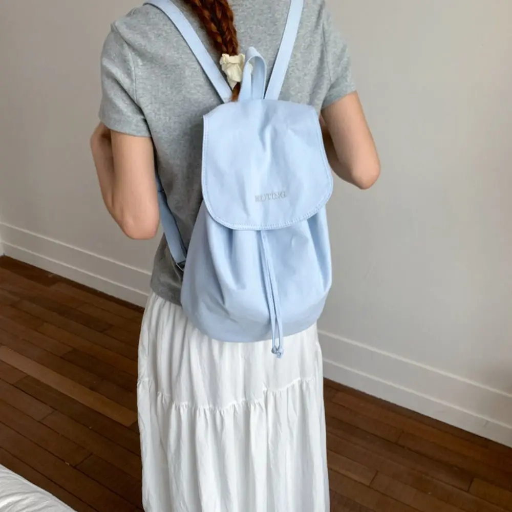 

Модные простые нейлоновые рюкзаки большой емкости, однотонные нейлоновые сумки на плечо, легкая школьная сумка для студентов колледжа, подростков