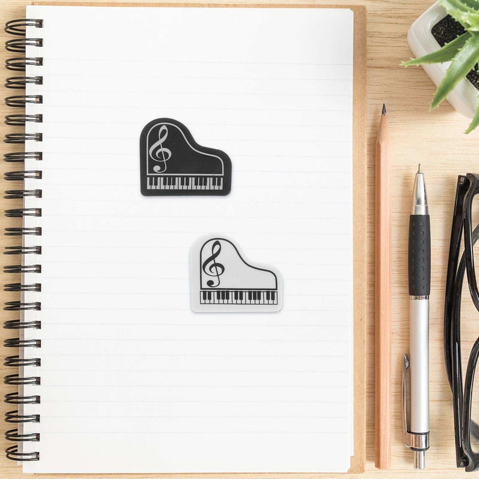 

20 pcs Piano Erasers Cute Small Rubber for Students School Supplies Stationery Rewards Party Favors Homework Classroom Gifts