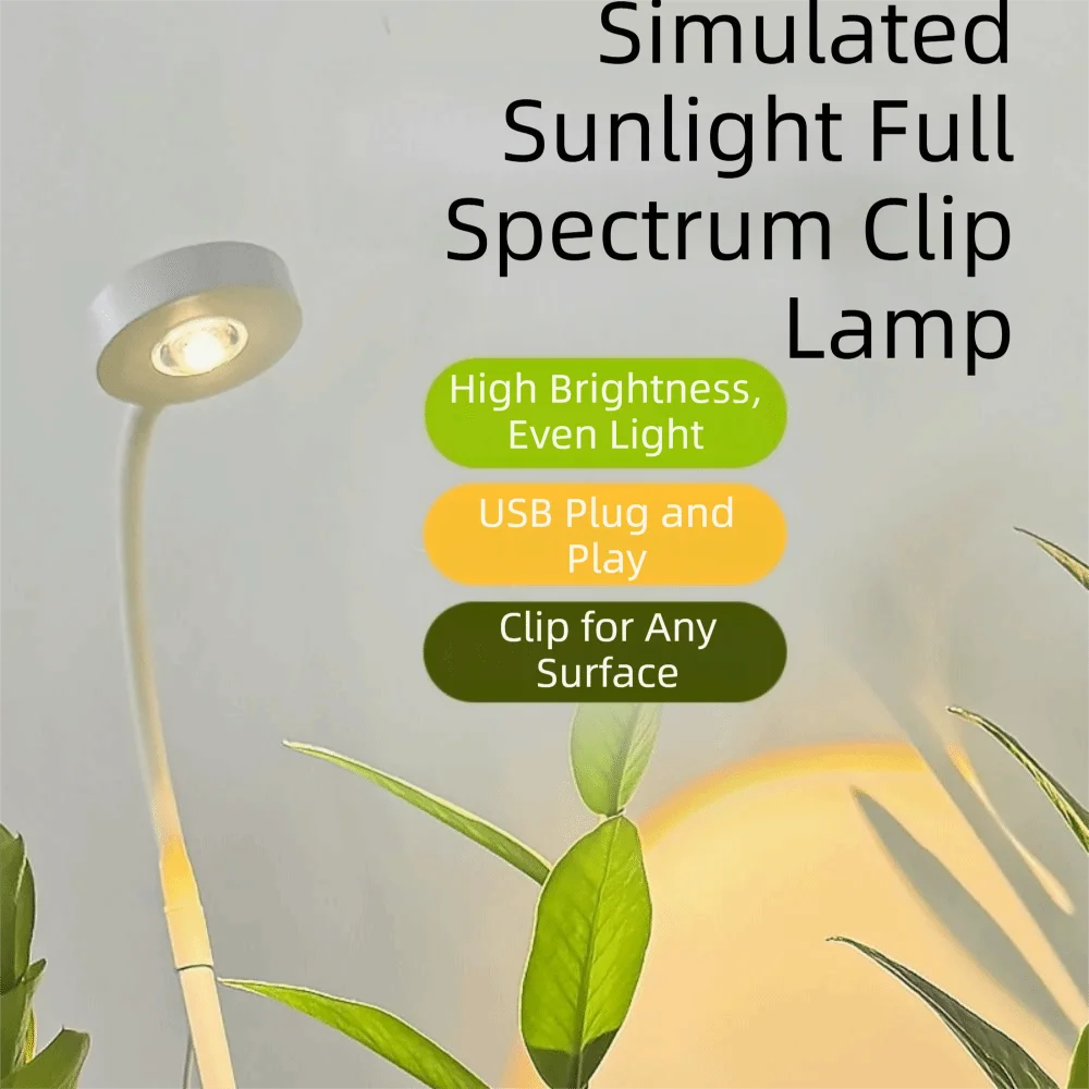 Height Adjustable LED Plant Growth Light 45/65/80cm 3 Lighting Mode Sun Spot Light Retractable USB USB Night Light Office Use