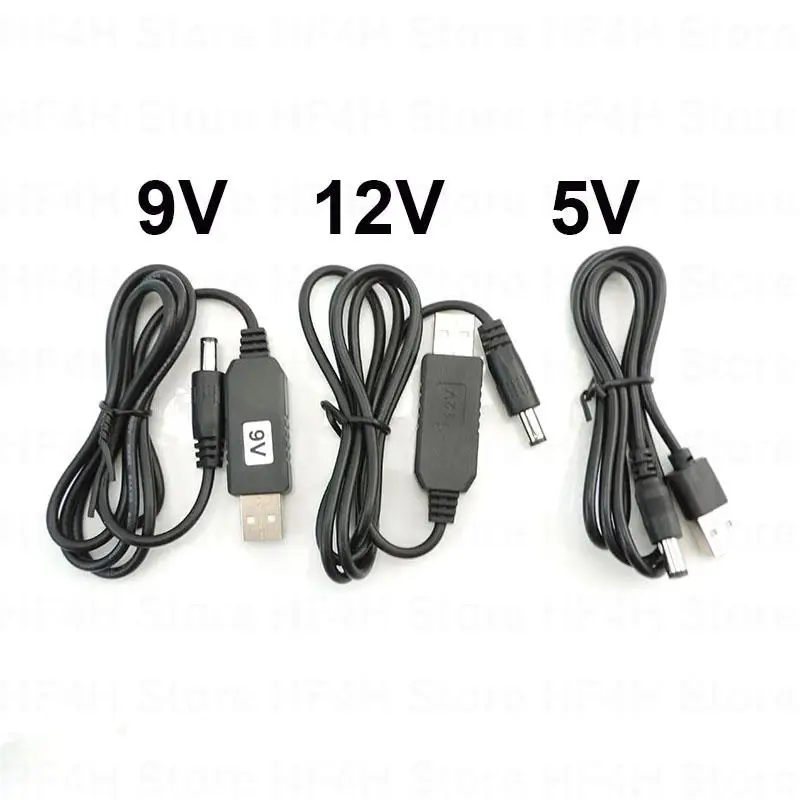 5V 9V 12V DC to Type A USB Power Boost Line Step UP Module USB Male Converter Adapter Cable 5.5mm*2.1mm Plug Jack Power Cable B4