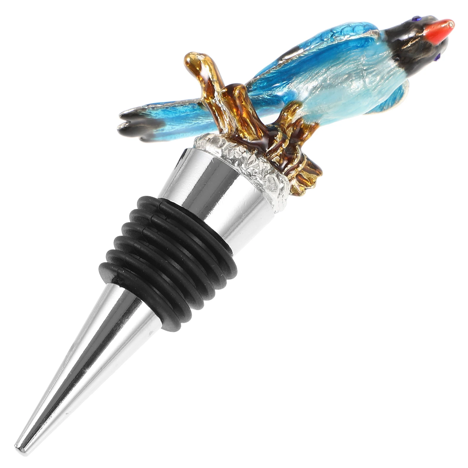 

Creative Enamel Magpie Bottle Stopper Silver Zinc Alloy Beverage Sealer Various Sizes Long Lasting Metal Bird Design