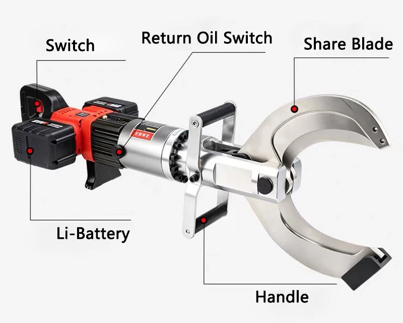 Rechargeable Electric Brushless Cable Cutter LC-120L Hydraulic Cable Cutting Machine Cable Recycling Cable Shear/Cable Scissor