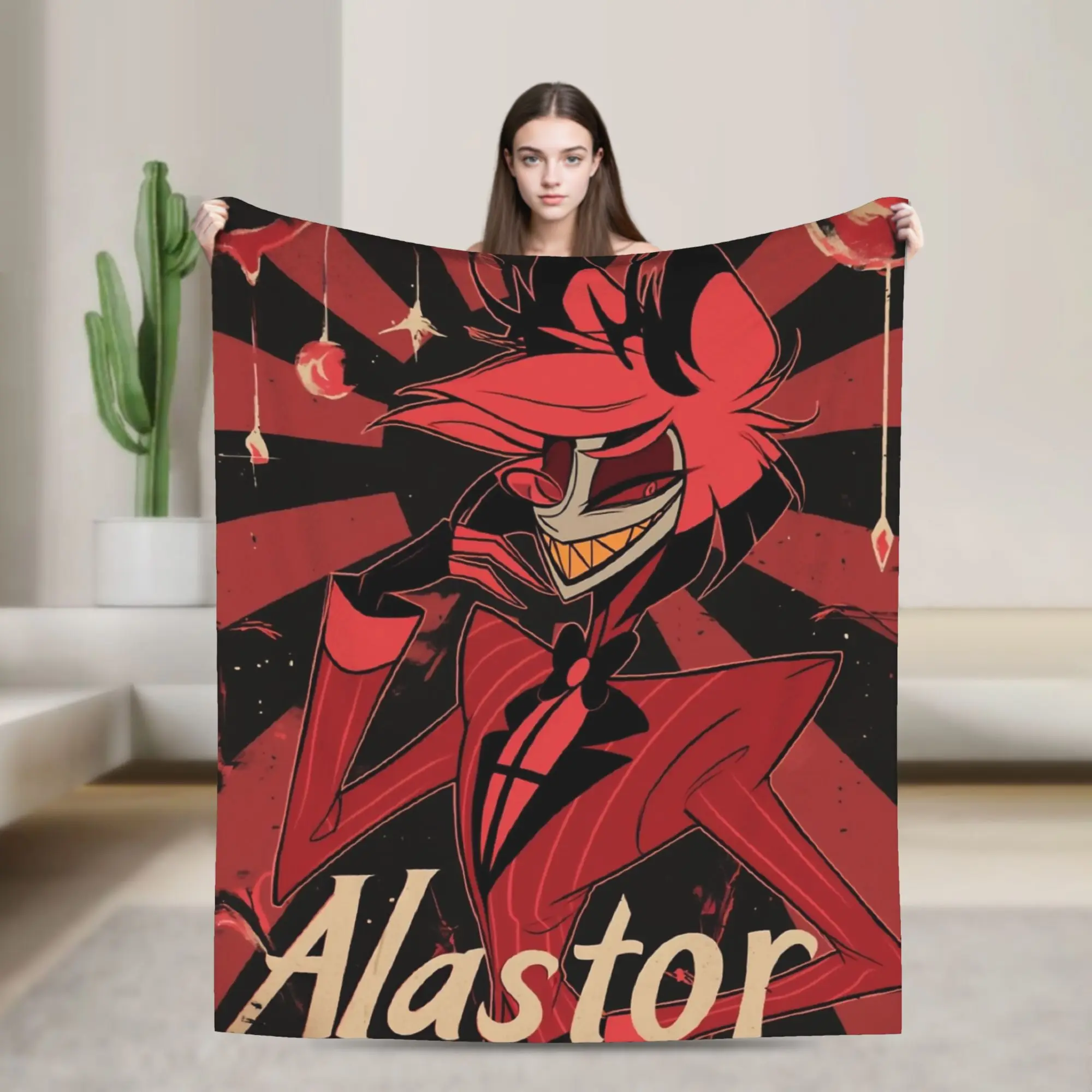 Vintage Alastor Hazbined Hoteled Blankets Fleece  Winter  Breathable Soft Throw Blankets for Bedding Office Quilt