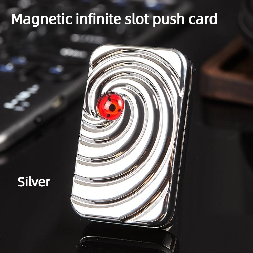 XHEDC المغناطيسي لانهائي موقف سبائك الألومنيوم إصبع دفع بطاقة سطح المكتب الضغط لعبة هدية