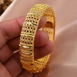 Wando Gold Color Women Bangle Ethiopia Dubai Arab Bangles for Women Ethiopian Bracelets Wedding Jewelry African Gifts