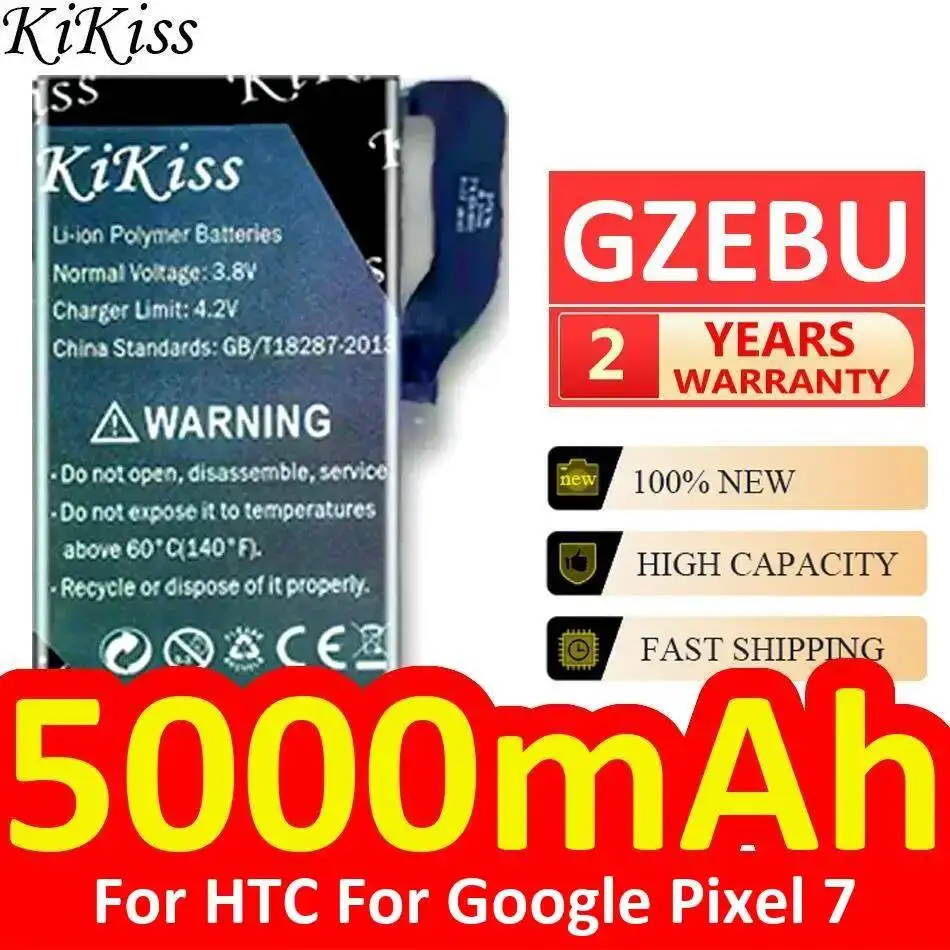 

Аккумулятор для мобильного телефона 5000 мАч Gzebu для HTC Google Pixel 7, длительное время работы