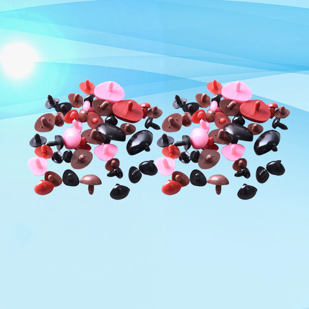 

100pcs 14X18Mm Mixed Color Plastic Plastic Nose Safety Nose For Diy Repair Craft Stuffed Animal Accessory