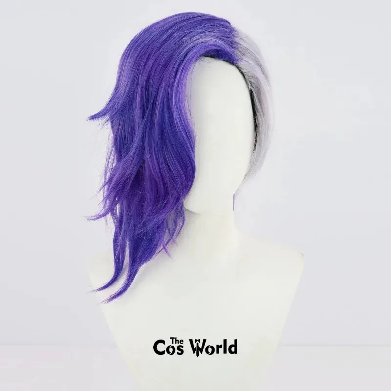 

aaa12 3Page One Mix Color 45cm Medium Long Curly Anime Cosplay Wigs Fiber Heat Resistant Synthetic Hair + Wig Cap