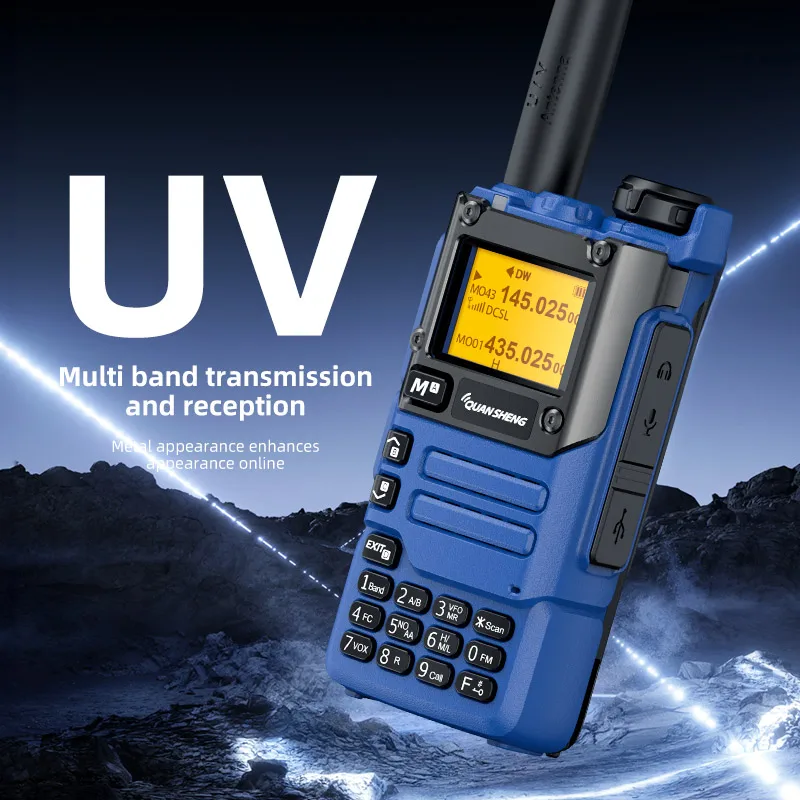 Quansheng UV-K6 talkie-walkie 5W bande d'air Radio Tyep C Charge UHF VHF DTMF FM brouilleur NOAA fréquence sans fil Radio CB bidirectionnelle