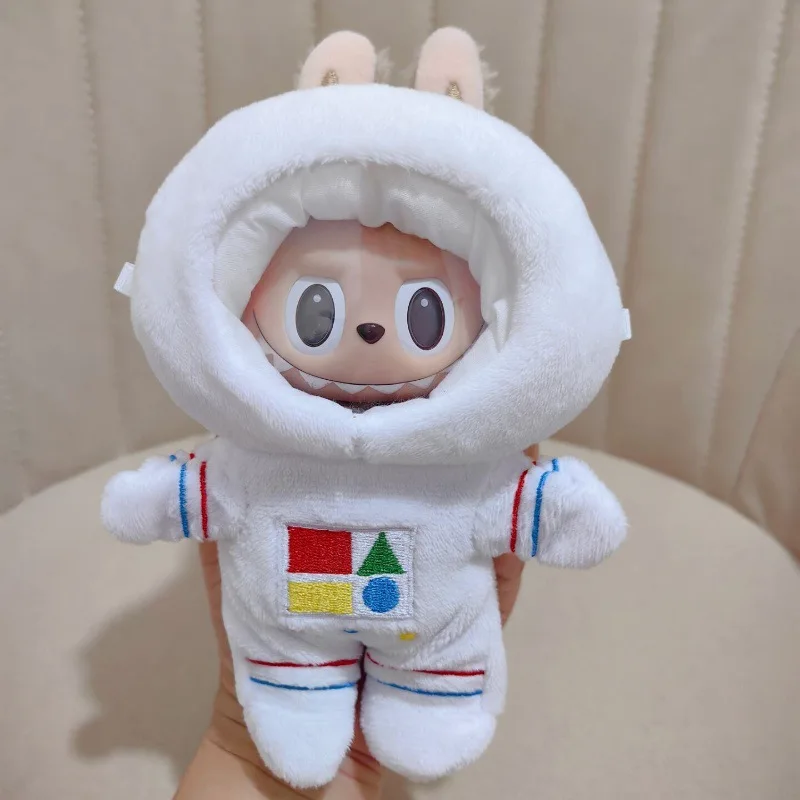 Clothes For Labubu Dolls 17cm Cute Mini Doll's Outfit Accessories Sweater Hoodie Clothing Astronaut Mask Spacesuit