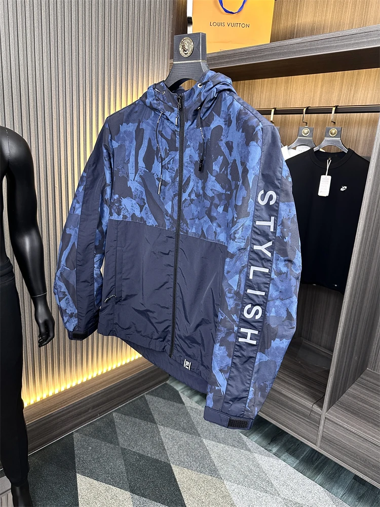 Men's Pure Color Three-Proof Hooded Windbreaker Jacket Original Goods Memic Series Youth Fashion Autumn Winter Outerwear