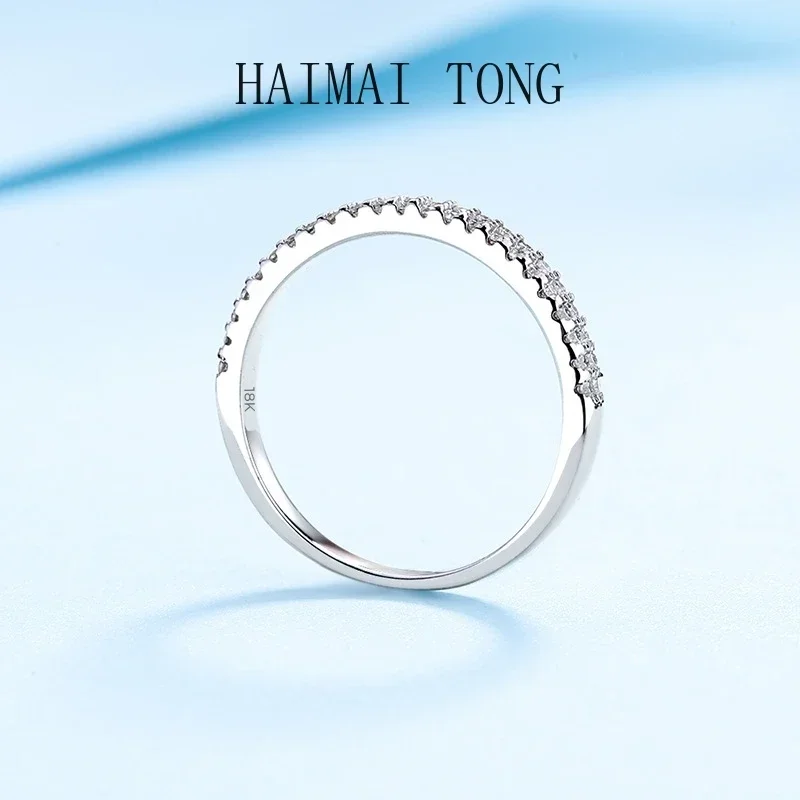 

Designer Jewelry Classic Quality 18K White Gold VVS1 D Color Moissanite Double Row Diamond Brilliant Womens Wedding Band Rings