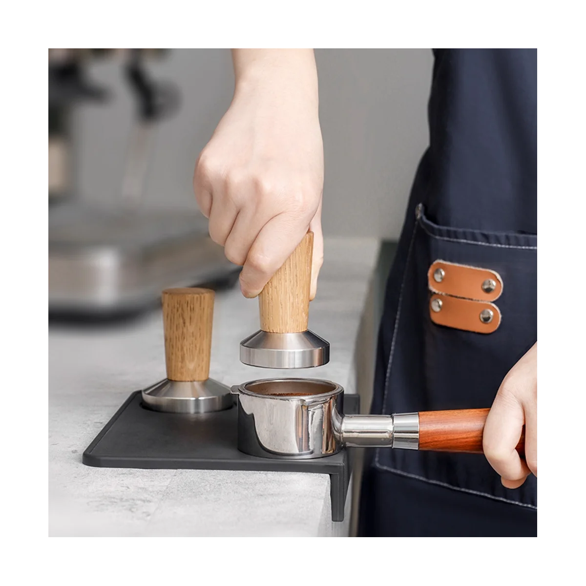 Прессоратор для кофемашины Темпер для кофе Штамп для эспрессо: Темпер для кофе из настоящего дерева