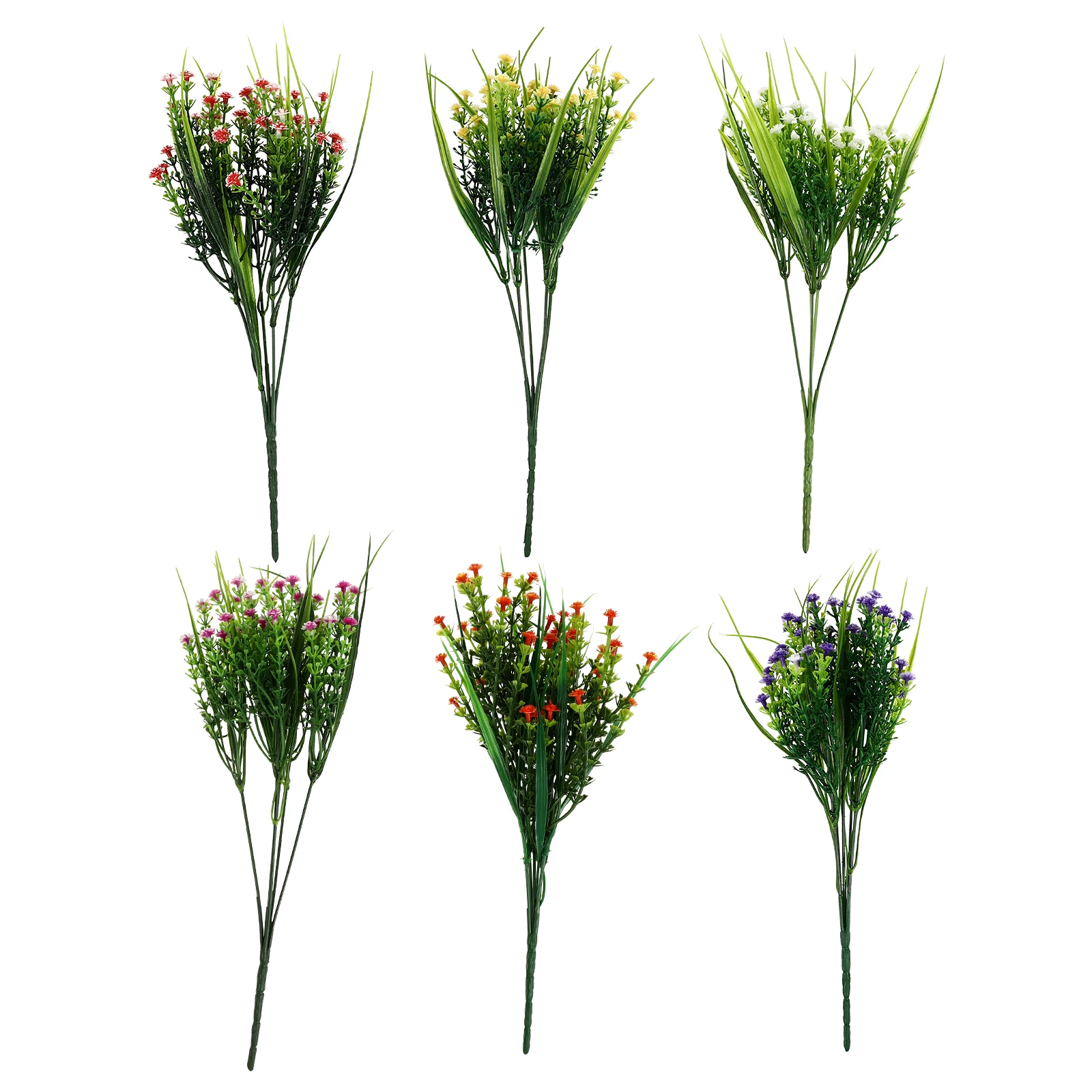 

6 Pcs Decorative Artificial Flower Bouquet Realistic Simulated Gypsophila Faux Eucalyptus Stems Wedding Party Home Office Fake