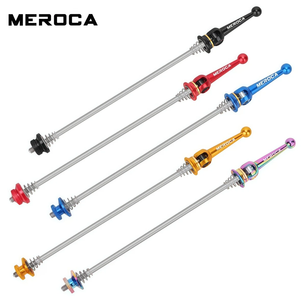 

MEROCA Titanium Quick Release Bike Skewer – Lightweight Titanium Axle For MTB & Folding Bike (Black Red Blue Gold)