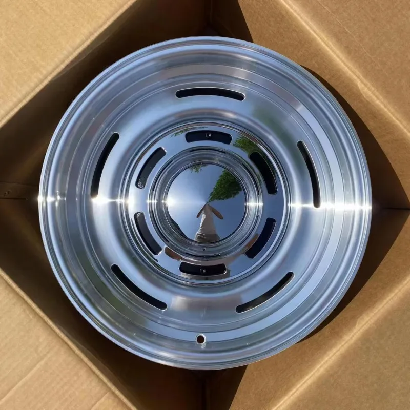 Retro Smoothie Steel Wheel Hubs Three Colors With Chrome Dome Center Cap for Classic Car Stance Modification