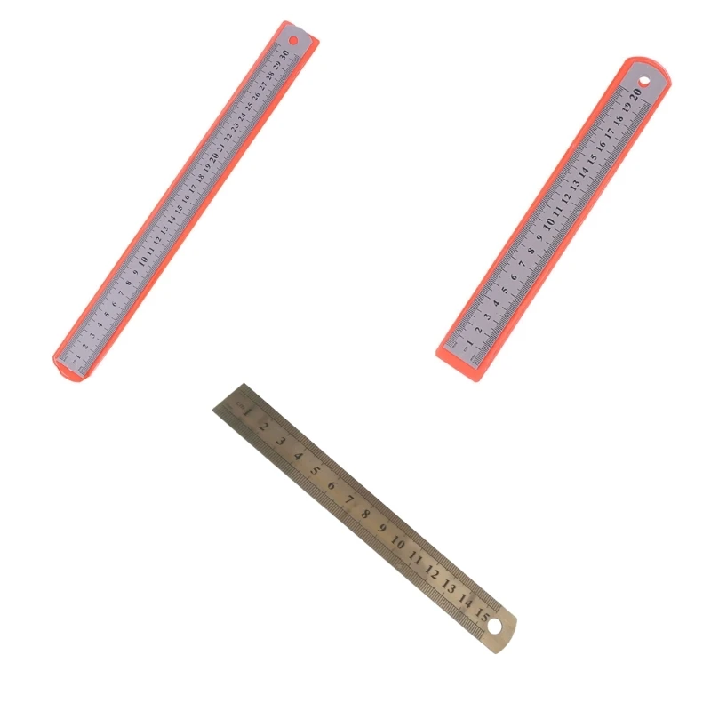 Stainless Straight Ruler Measuring Tools Stationery Drafting Accessory for School Office Home Architect Craft 15/20/30cm