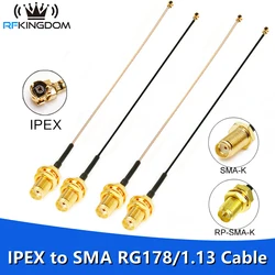 Connecteurs SMA iPEX Pigtail Jumper RP SMA femelle vers U.fl IPX RG178 1.13, adaptateur de prise de câble pour routeur Wifi, GPS, AP