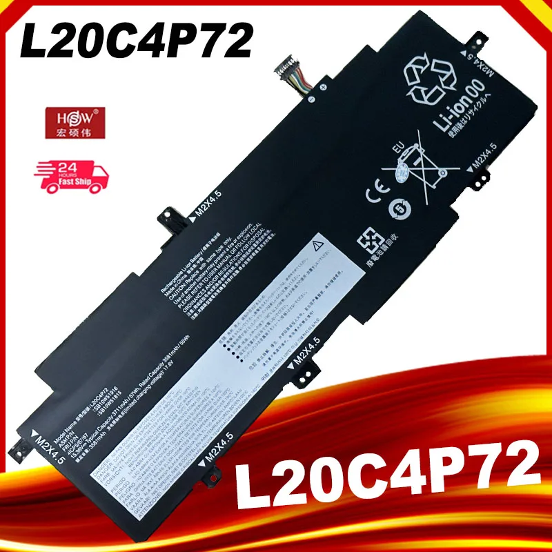 New L20M4P72 SB10W51915 5B10W51814 Laptop Battery For Lenovo ThinkPad T14s Gen2 L20L4P72 L20C4P72 L20D4P72 3711mAh 15.36V