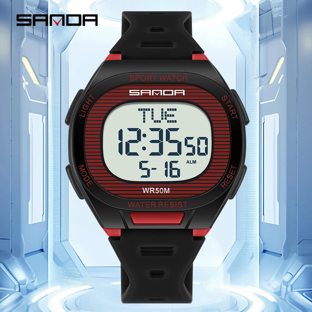

SANDA 2195 New Men's Electronic Watch Outdoor Sports Multi functional Waterproof LED Countdown Electronic Digital Watch 2025