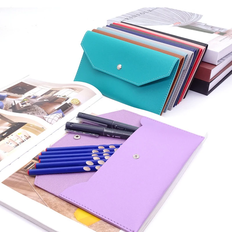 1PC Womens Wallet Reusable Money Clip Wallet Cash Bank Card Envelope Storage Bag with Card Slot Portable Leather Wallet Men