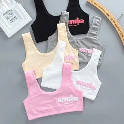 5pc/Lot Teen Bra Girl Vest Cotton Spandex Big Girl's Sport 8-14 Years Adolescente Kids Underwear