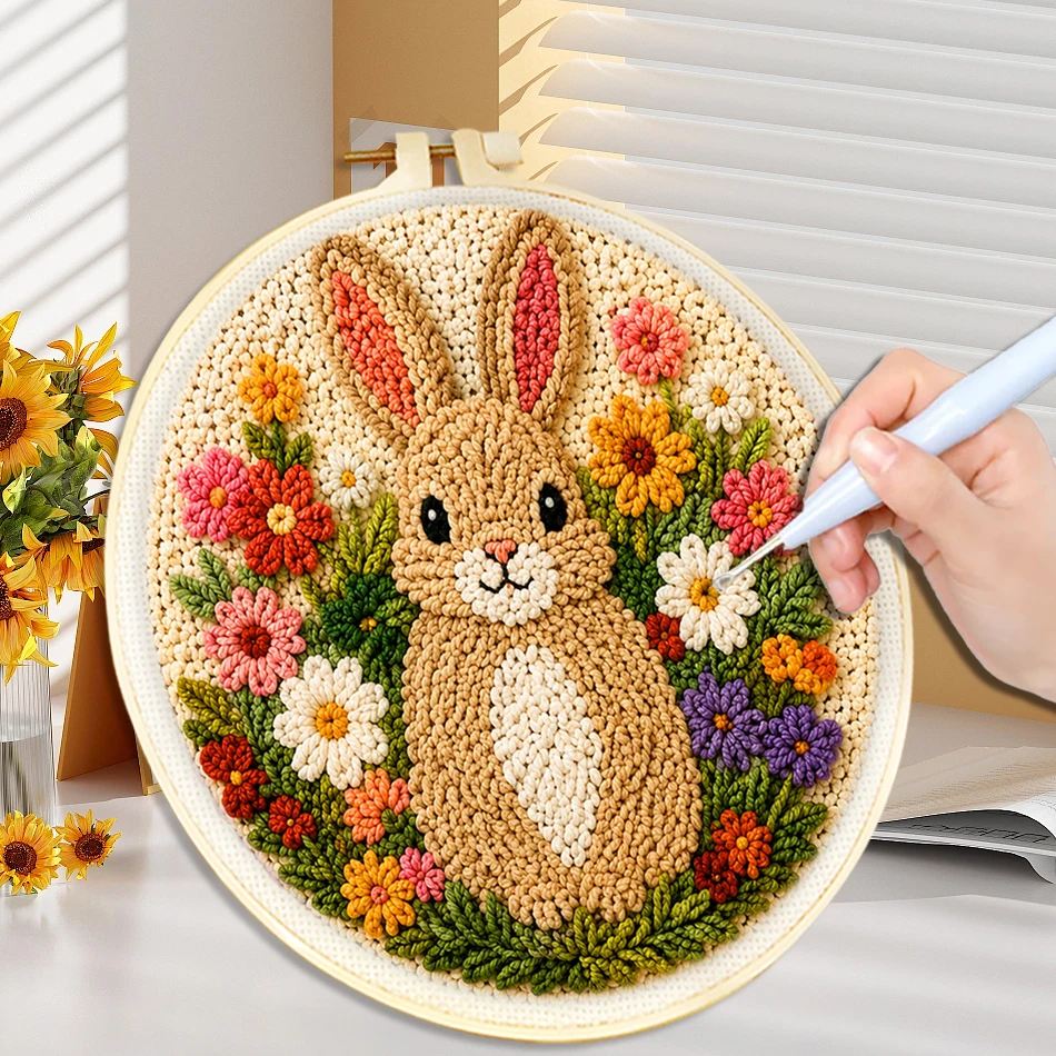 Art Craft Rabbit - Kit de broderie Punch Needle, motif