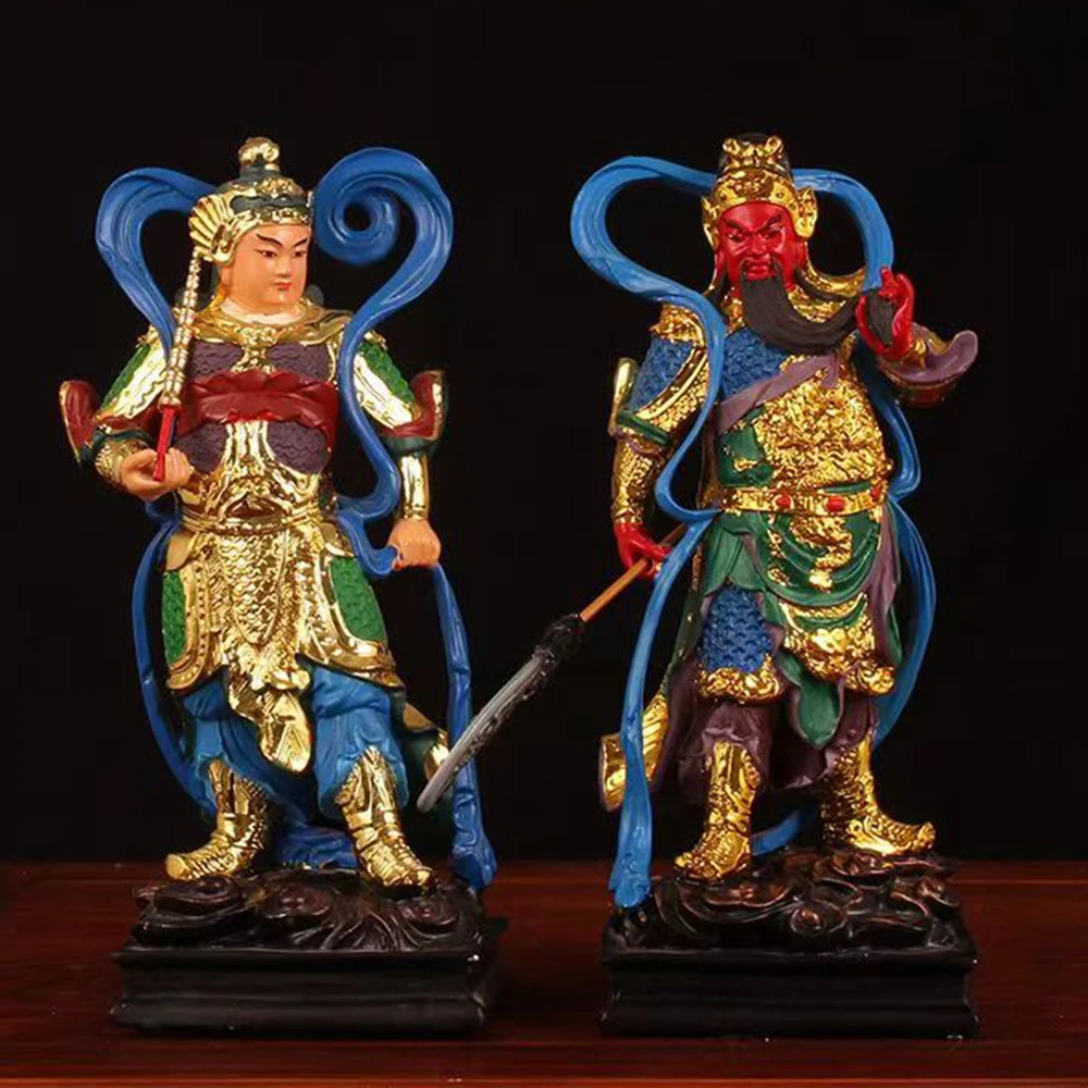 

Skanda/Sangharama bodhisattva Buddha statue, Resin gold body painted Bodhisattva statue, Home decor Buddhist ornaments, 11inch