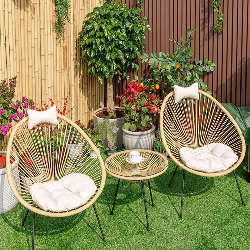 Retro Rattan Garden Furniture Sets Waterproof Backyard Designer Italian Garden Furniture Sets Moving Adult Mueble Decorations