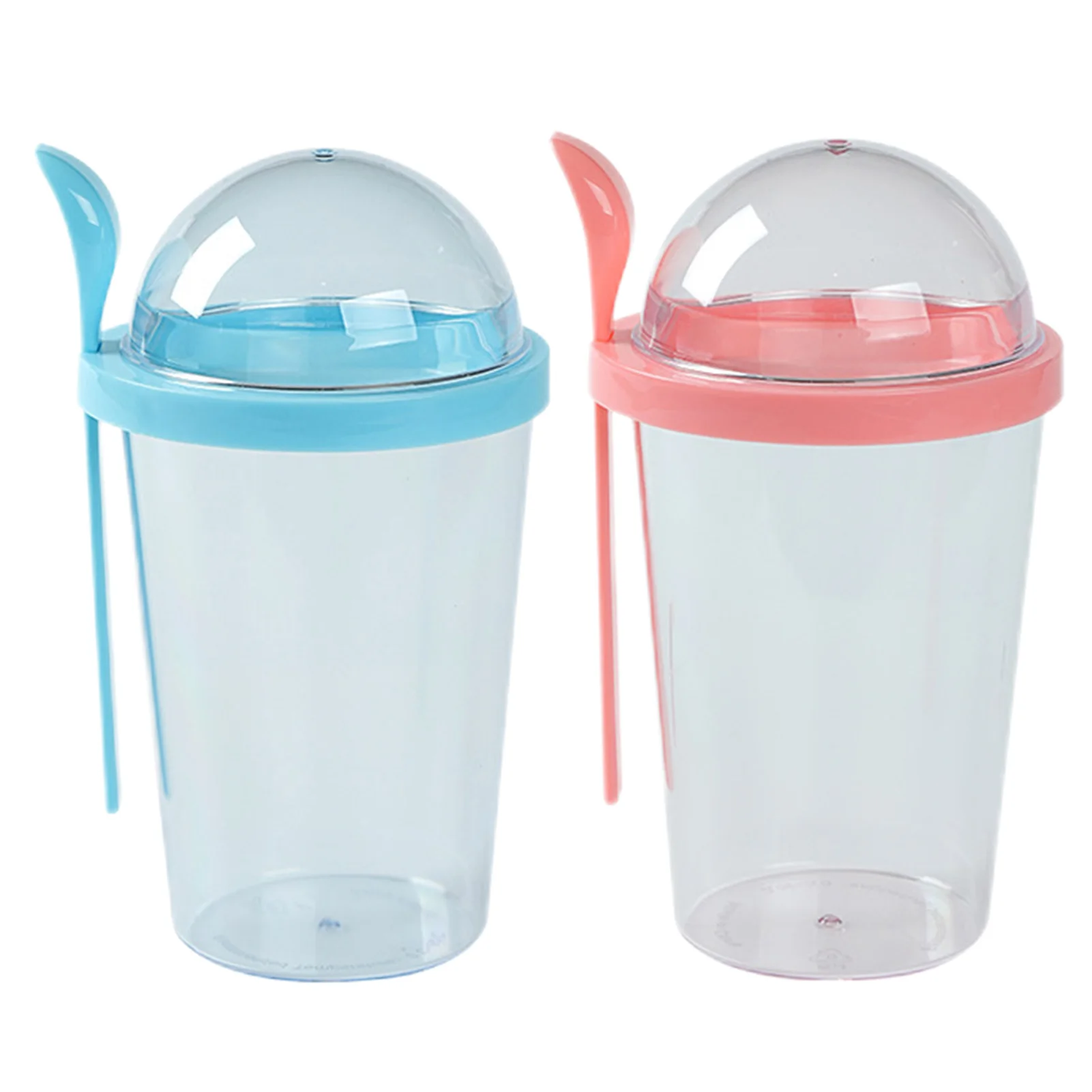 Portable Breakfast Cups Breakfast Cups Vegetable Fruit Salad Cups With Spoon 400ml Portable Overnight Oats Container Salad Cup