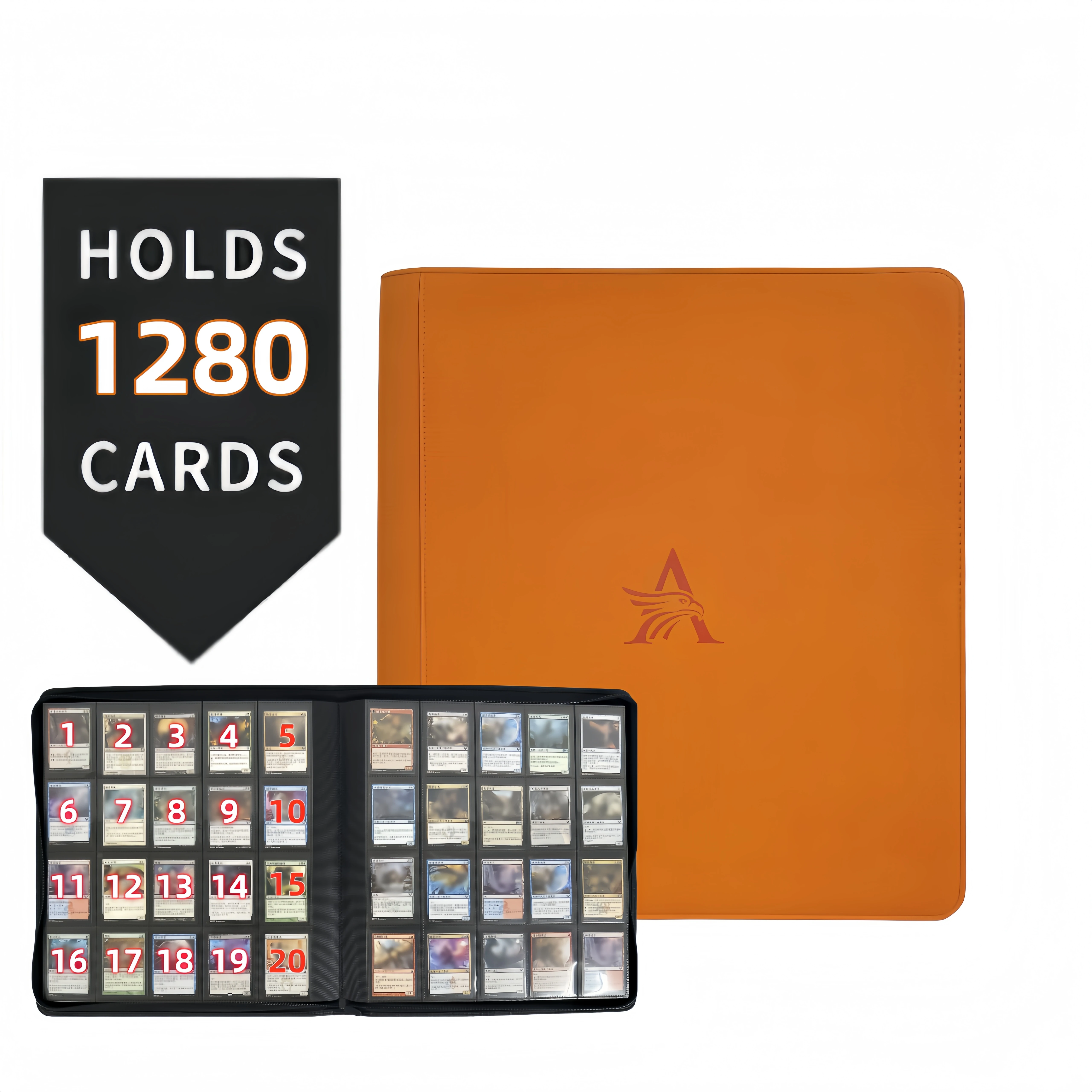 20-Taschen-Premium-Sammelkartenalbum fasst 1280 Karten, ultimativer Schutz für TCG- und Sportkarten. Sammlertraum 6 Farben – Detail 7