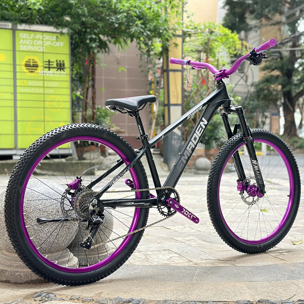 26 Inch Mountain Bike Lockable Suspension Front Fork Oil Brake 9speed Aluminum Alloy Wheel Front 2 Rear 2 Bearning Hub MTB Bike