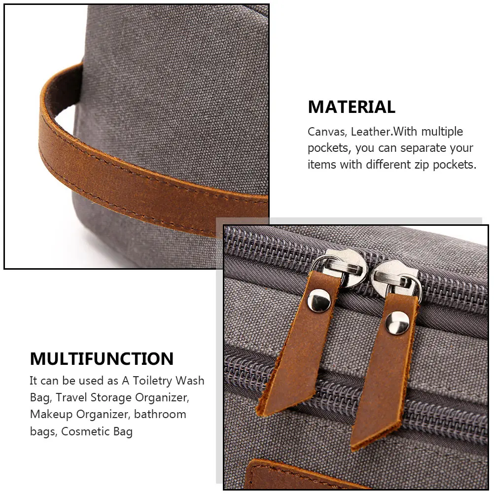 

Travel Toiletry Bag Large Capacity Multi Pockets Canvas Washbag Storage Organizer Portable Pouch For Trip Bathroom Bag