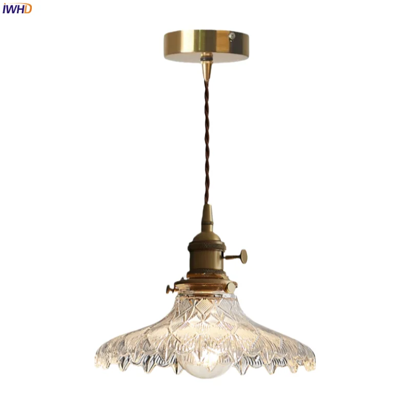 

IWHD Nordic Modern LED Pendant Lamps For Bedroom Living Room Decor Restaurant Interior Lighting Glass Hanging Light Luminaria