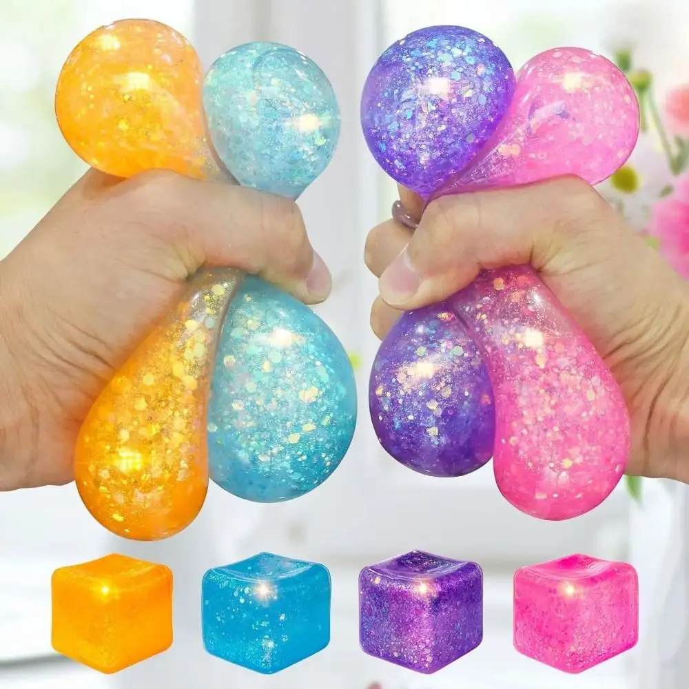 Novo colorido simulado tofu squeeze brinquedo mole cubo de gelo maltose squeeze bloco polar luz tpr brinquedo de descompressão