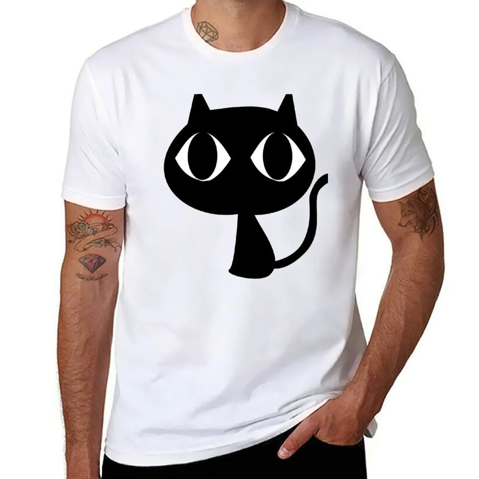 

Cool Black Cat T-Shirt cotton t shirt man man tshirt T-Shirt
